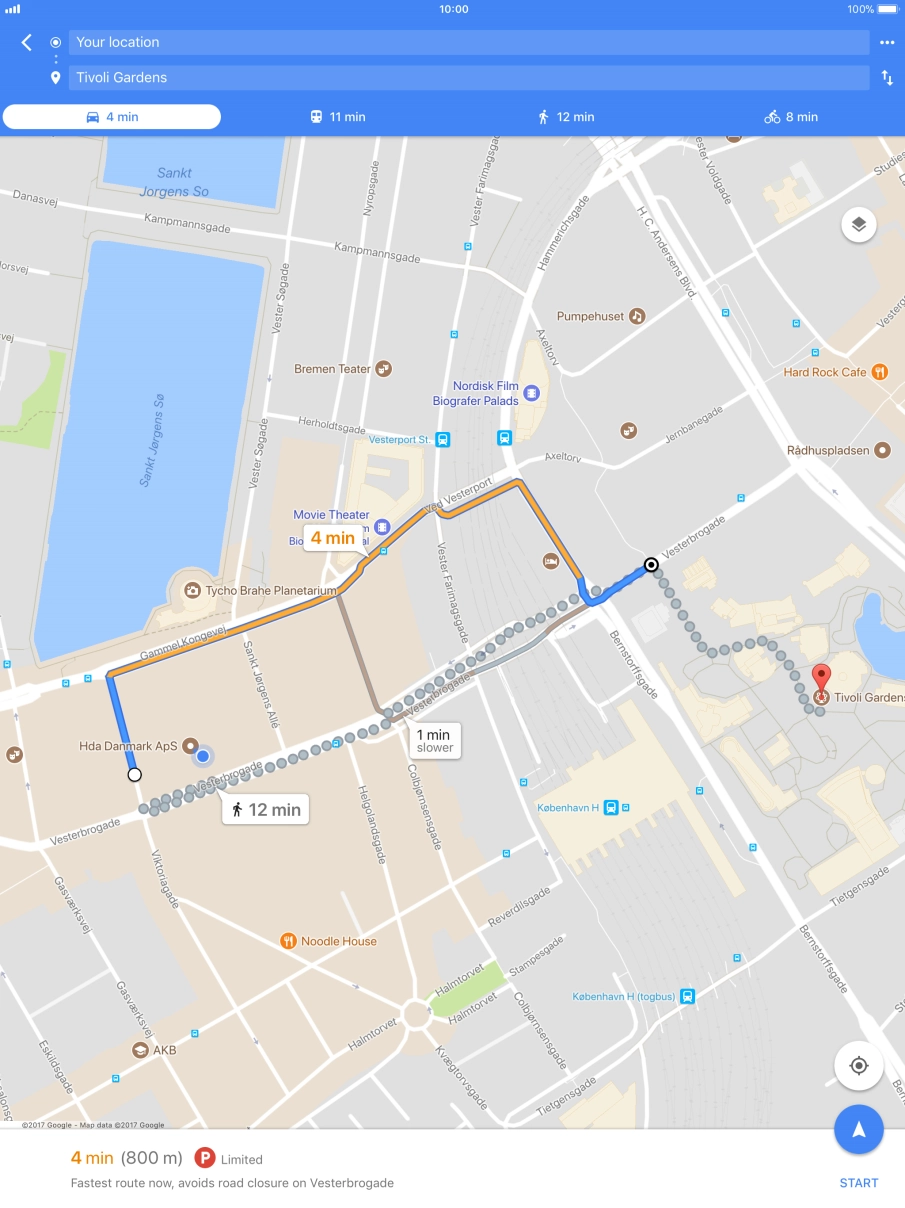 Press the required mode of transportation.