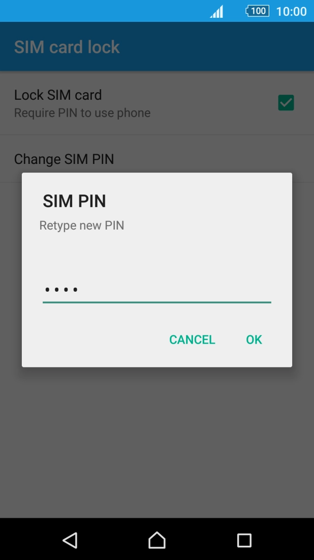 Key in the new PIN again and press OK.