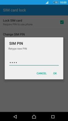 Key in the new PIN again and press OK.