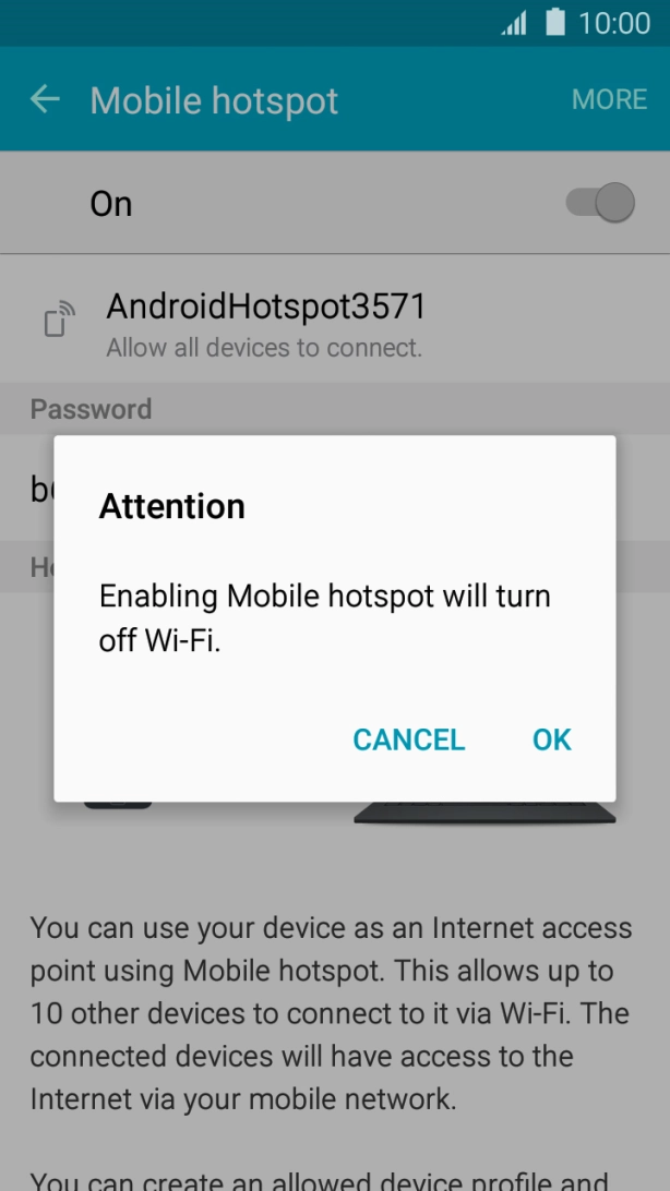 If Wi-Fi is turned on, press OK.