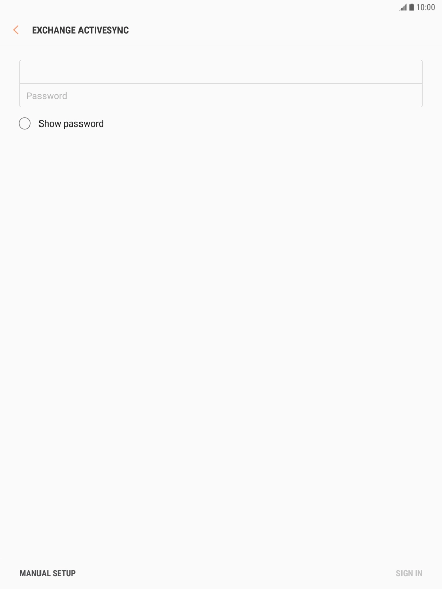 Press Password and key in the password for your email account.