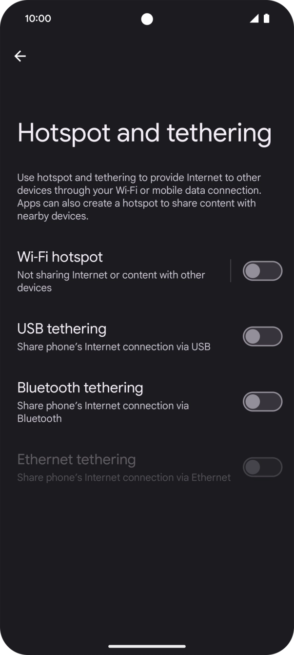 Press Wi-Fi hotspot.