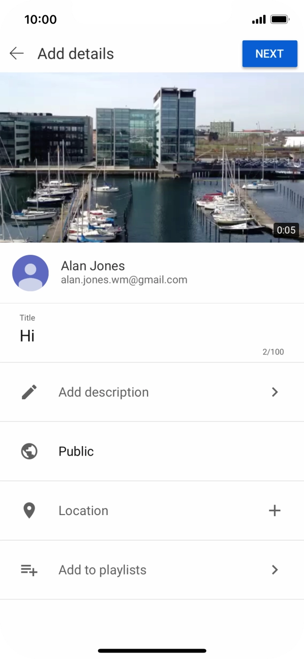Key in the required text and press NEXT.