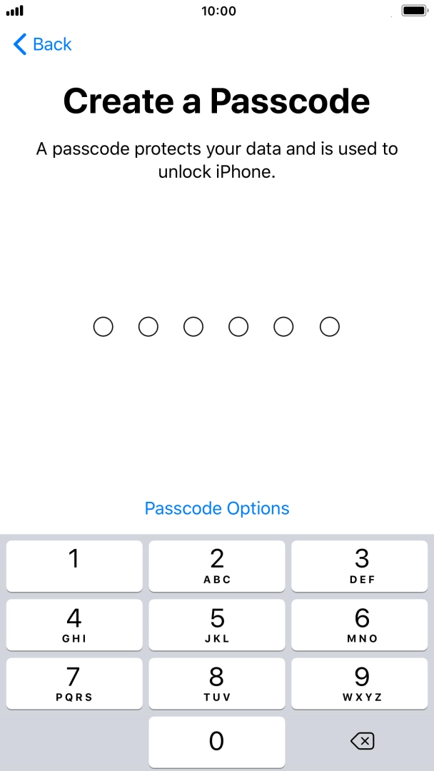 Press Passcode Options.