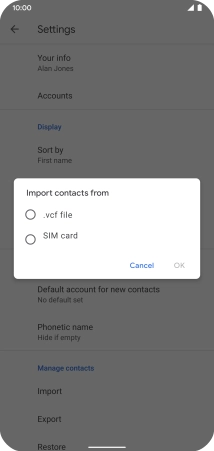 Press SIM card. Press SIM card.