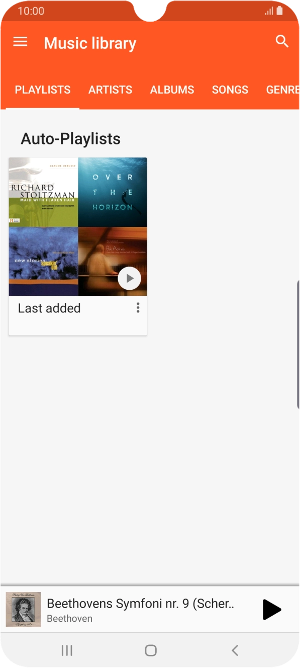 Press the required category and go to the required audio file.