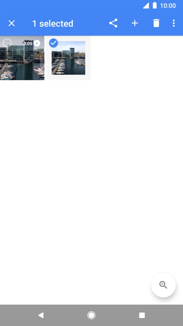 Press the required pictures or video clips to add them.