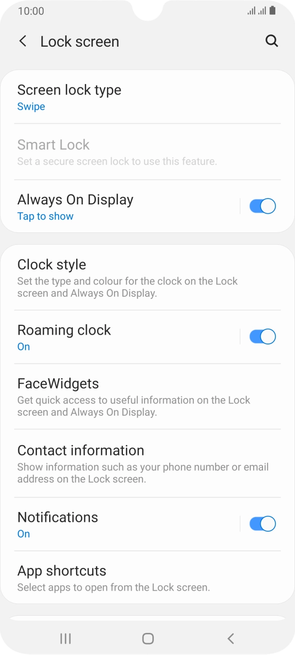Press Screen lock type.