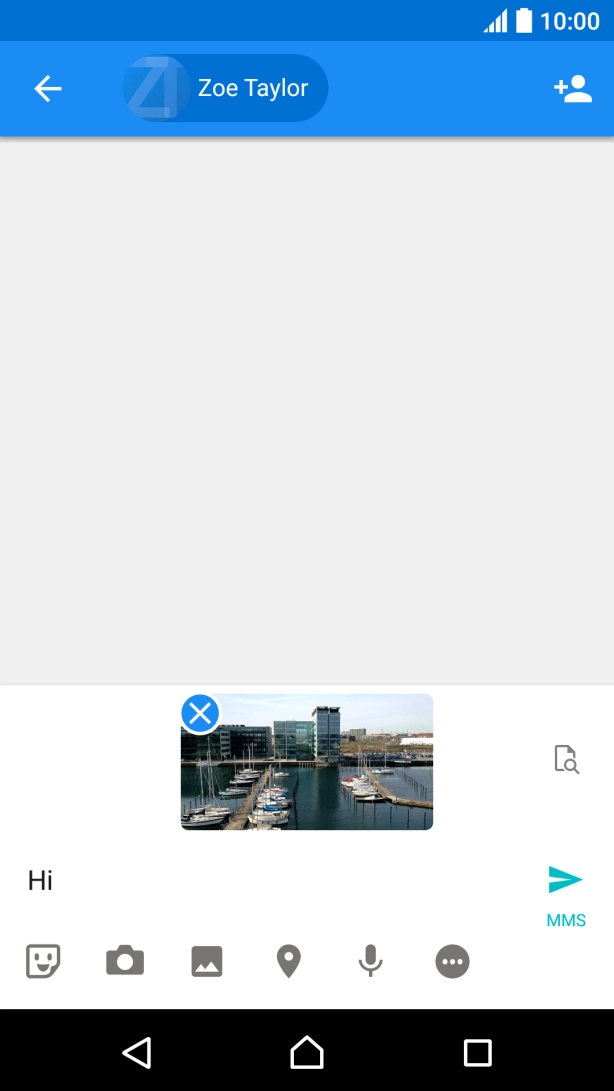 Press the send icon when you've finished your picture message.