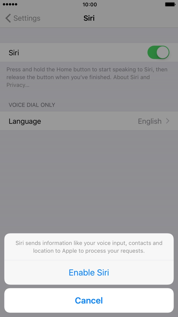 Press Enable Siri. Press Enable Siri.