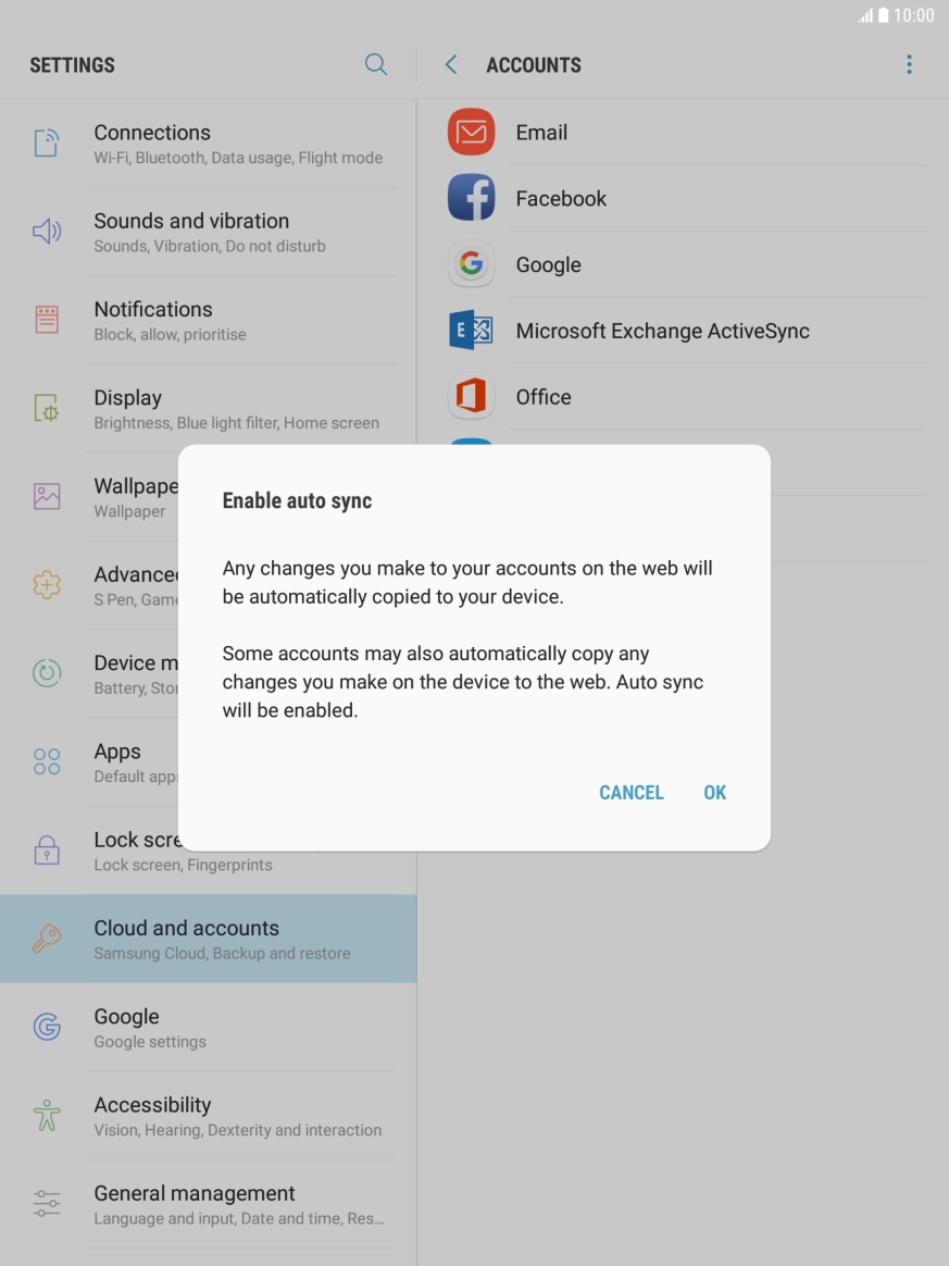 Press OK to turn on the function.