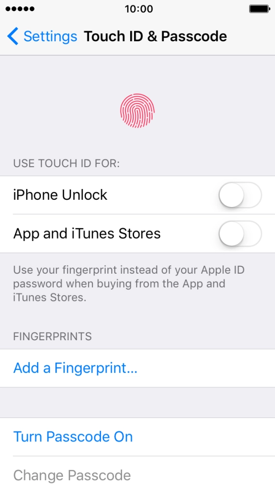 Press Add a Fingerprint... and follow the instructions on the screen to add your fingerprint.