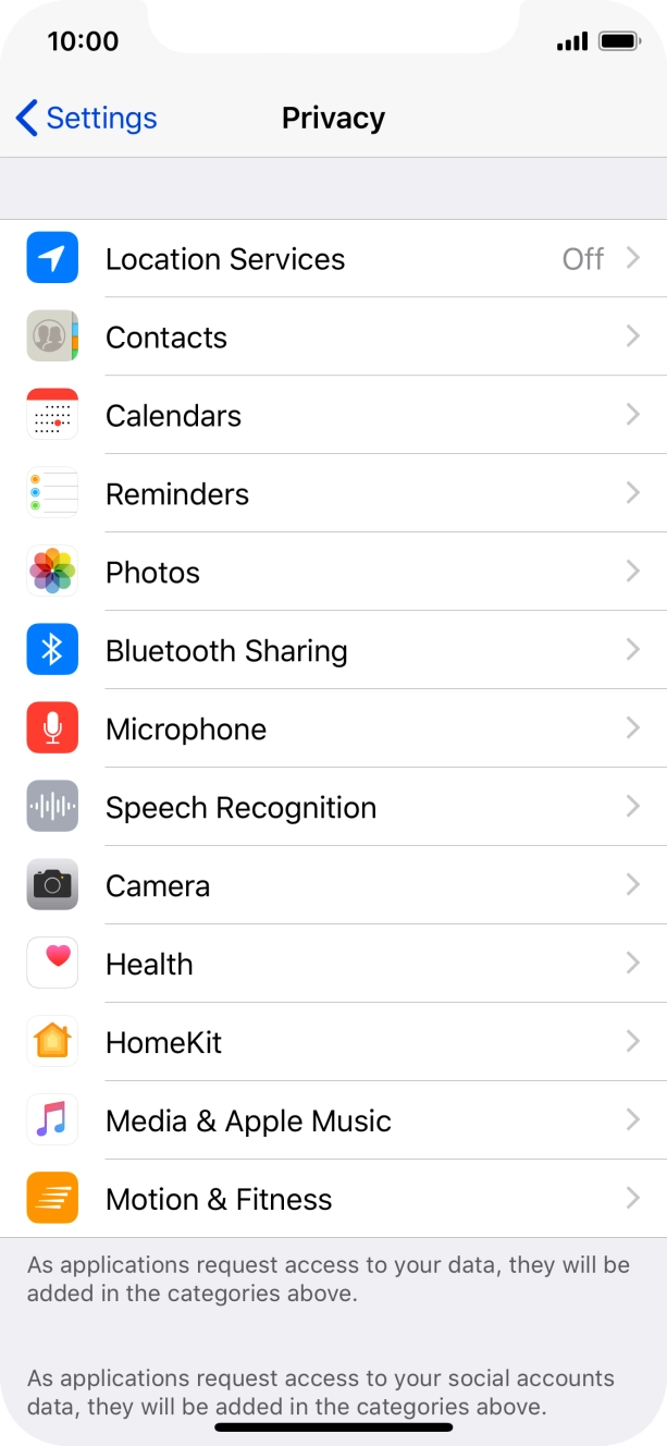 Press Location Services.