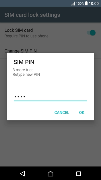 Key in the new PIN again and press OK.