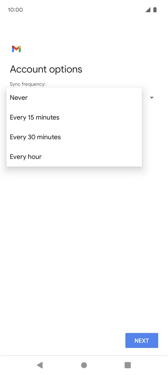 Press the required setting.