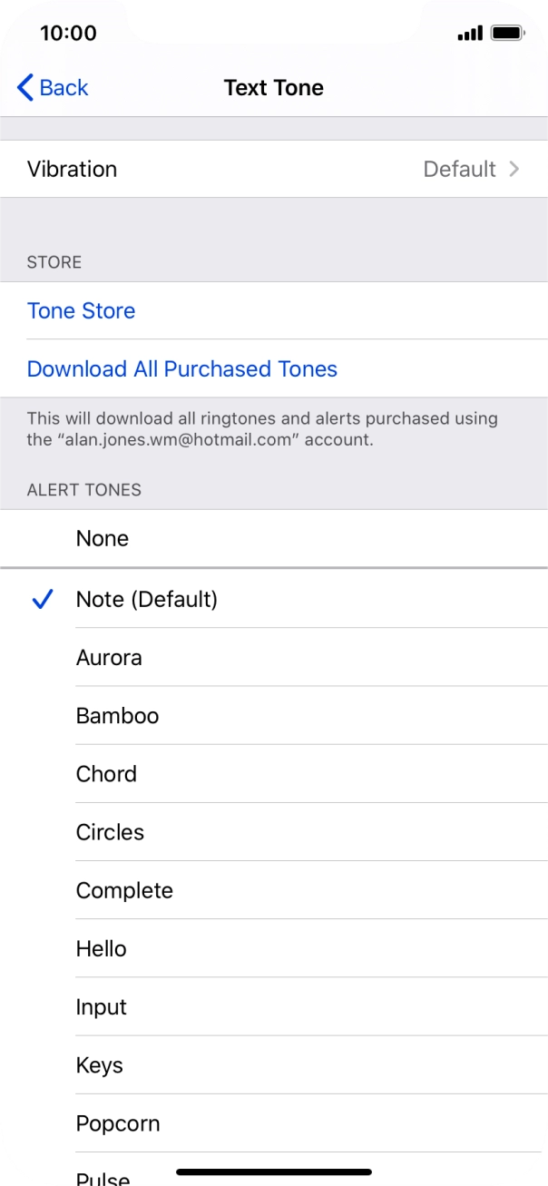 Press the different message tones to hear them.