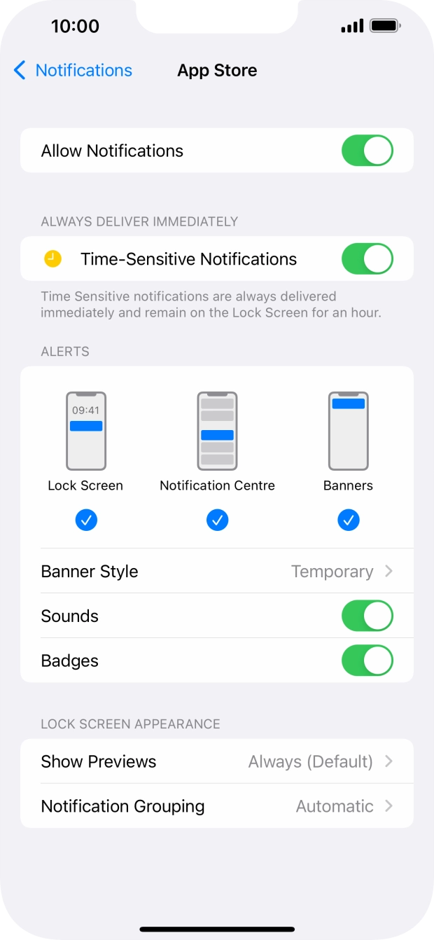 Press the indicator next to 