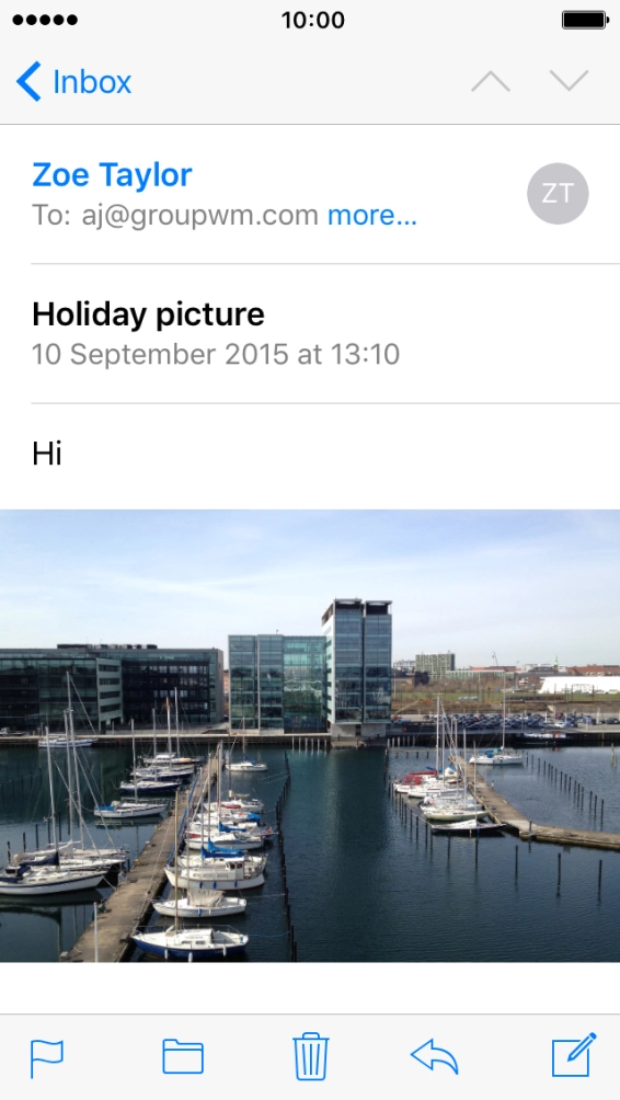 Press the reply icon.