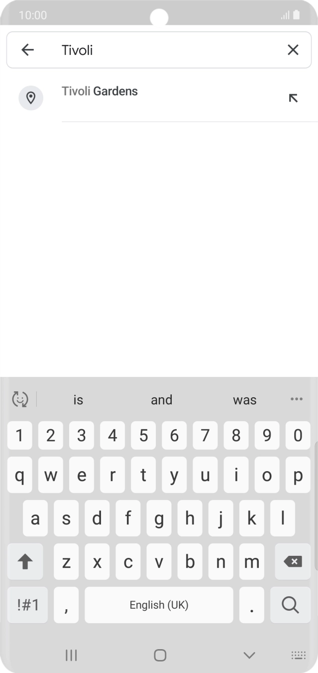 Press the required destination.