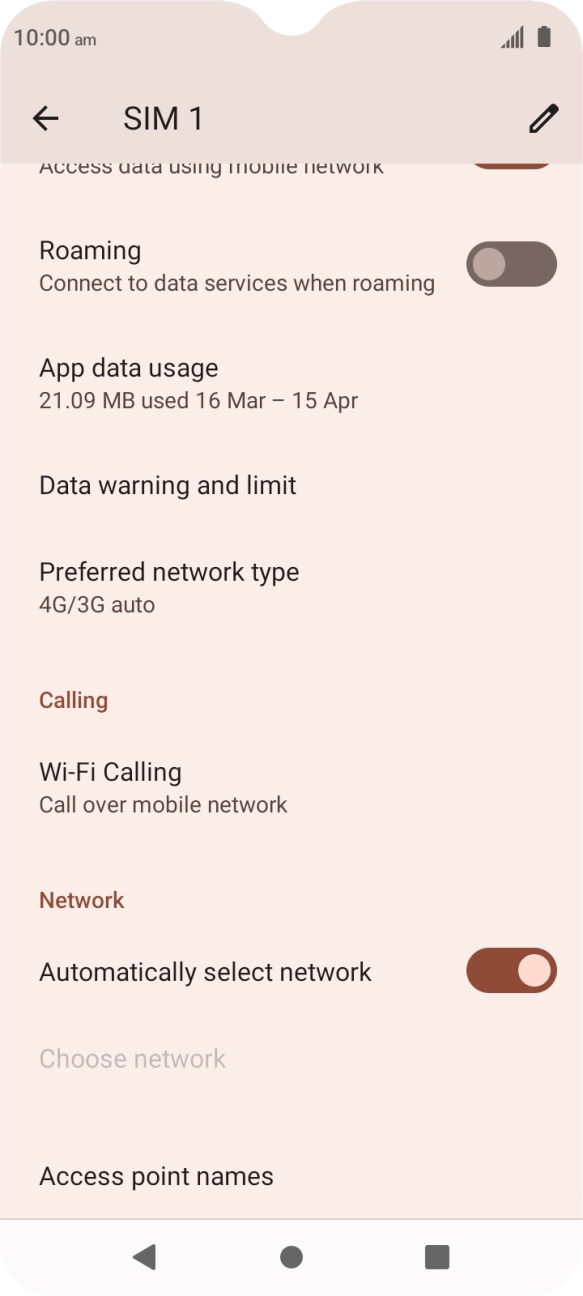 Press Access point names.