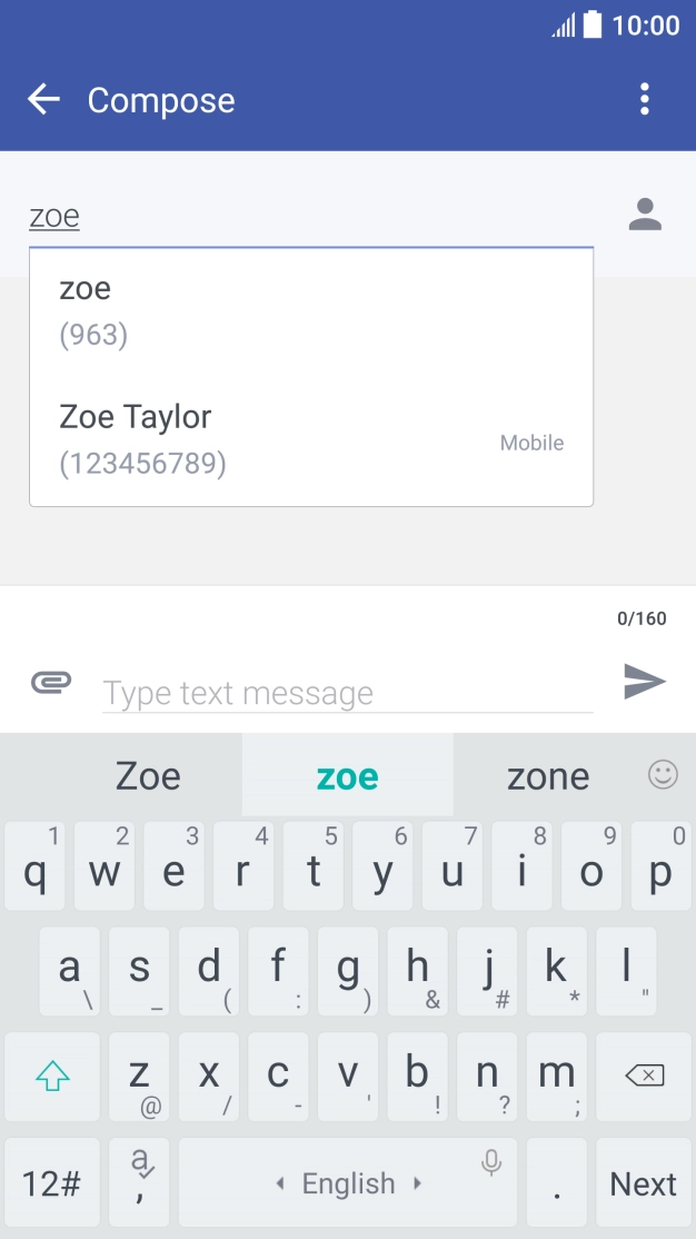 Press the required contact. Press the required contact.