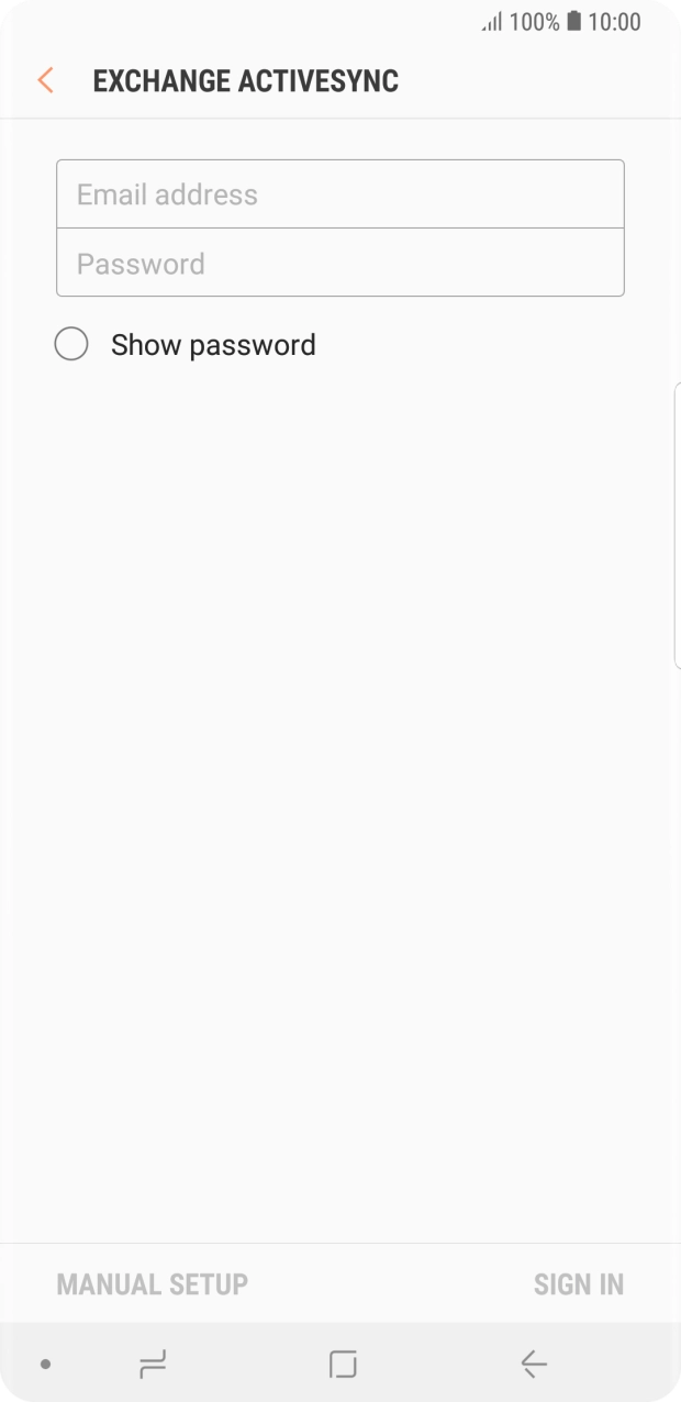 Press Email address and key in your email address.