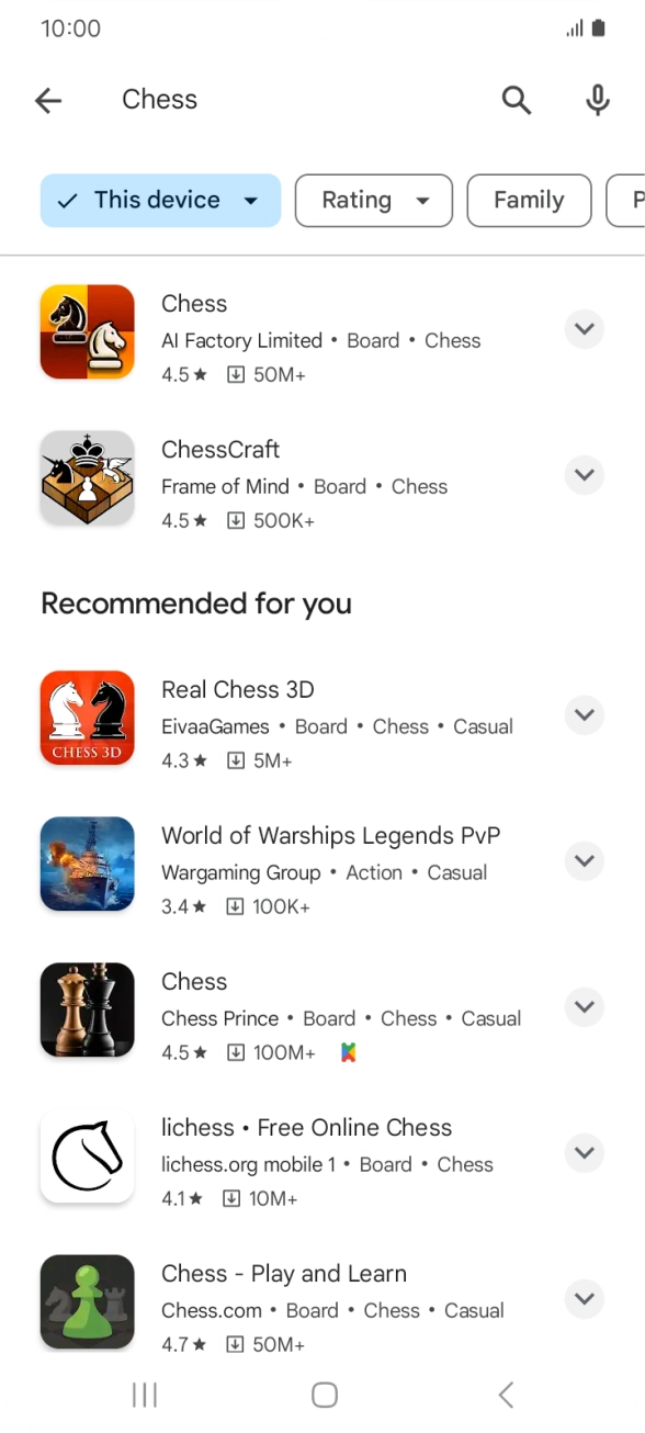 Press the required app.