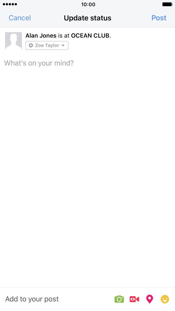 Press the text input field.