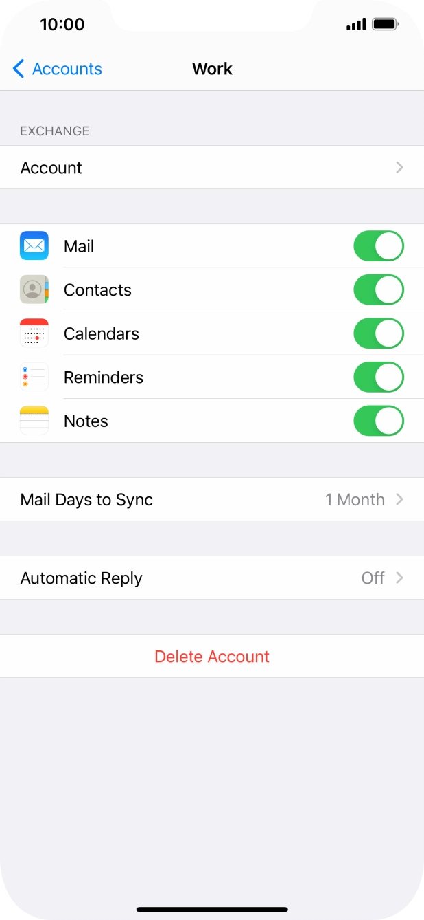 Press Delete Account.