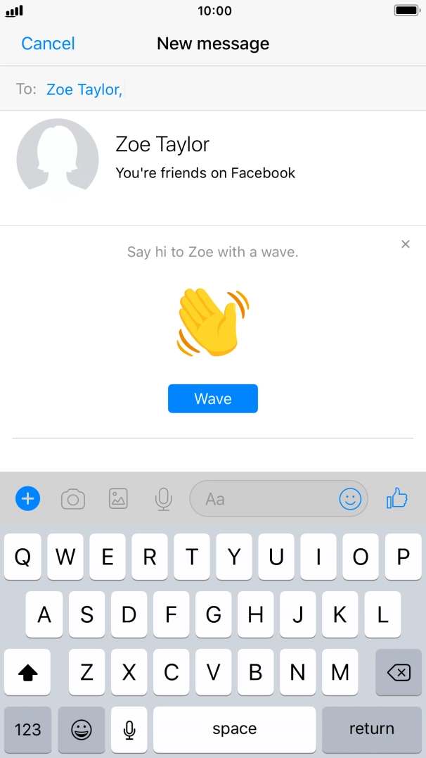 Press the text input field.