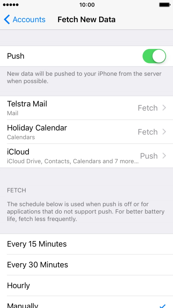 Press the indicator next to 