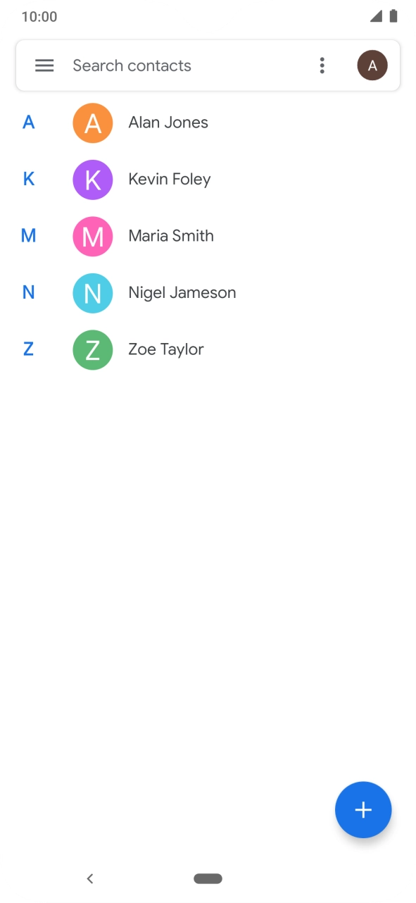 Press the new contact icon.