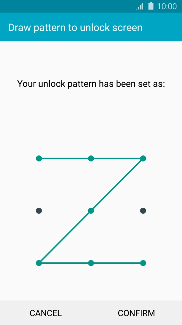 Repeat the selected phone lock code and press CONFIRM.