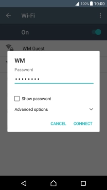 Key in the password for the Wi-Fi network and press CONNECT. Key in the password for the Wi-Fi network and press CONNECT.