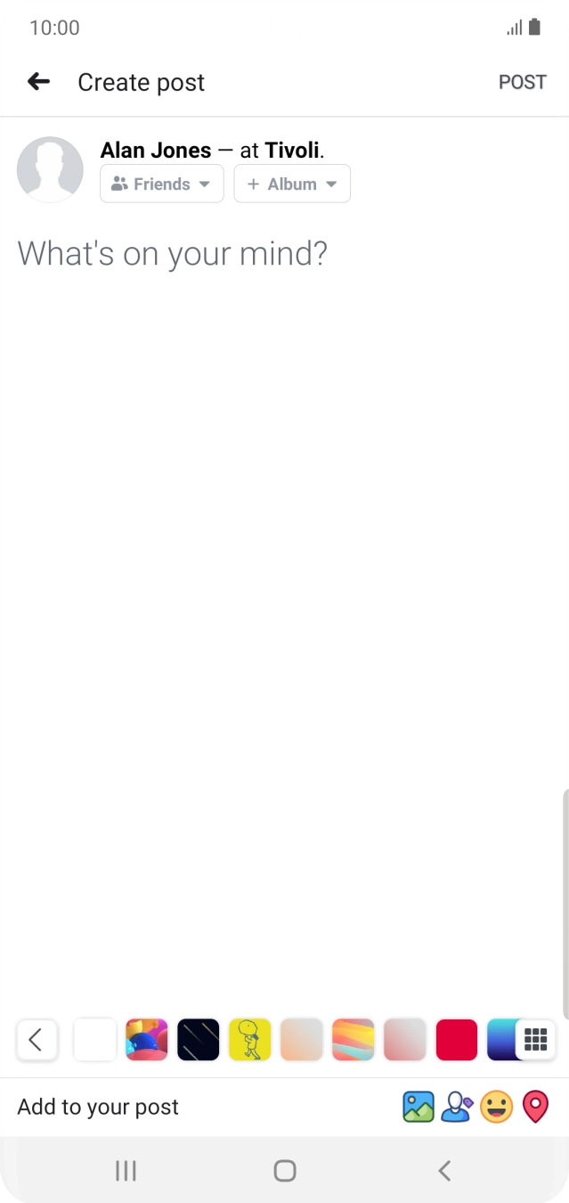Press the text input field and write the required text.
