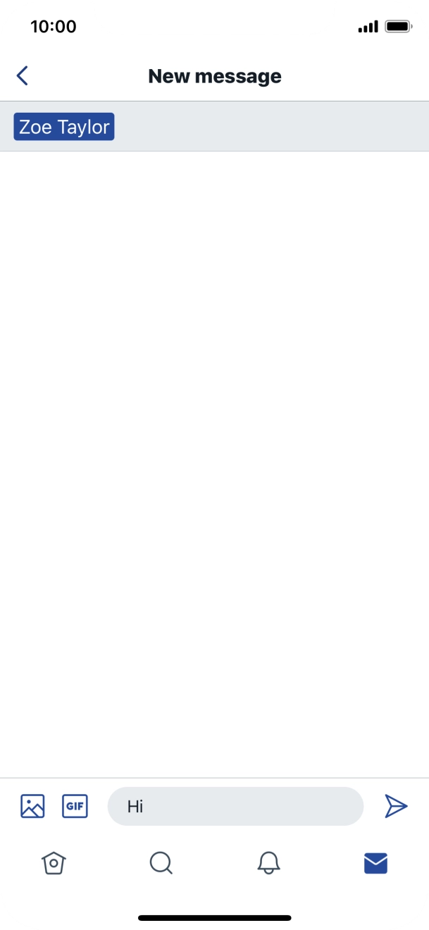 Write the required message and press the send icon.