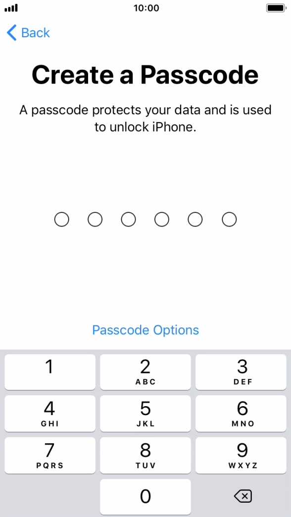 Press Passcode Options.