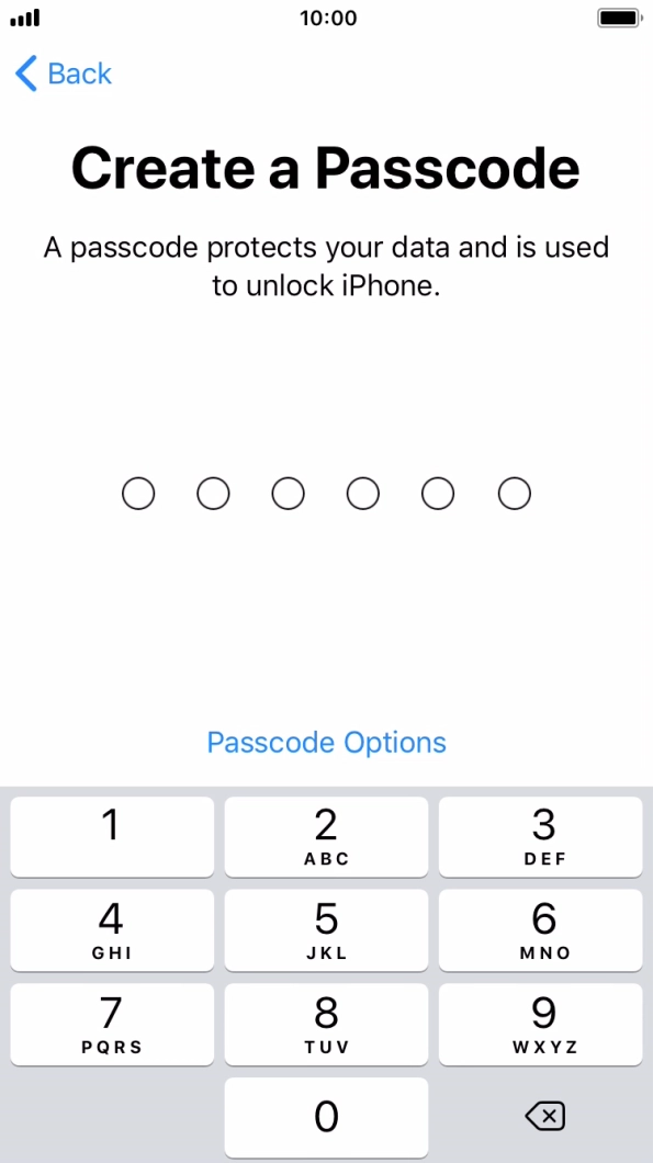 Press Passcode Options.