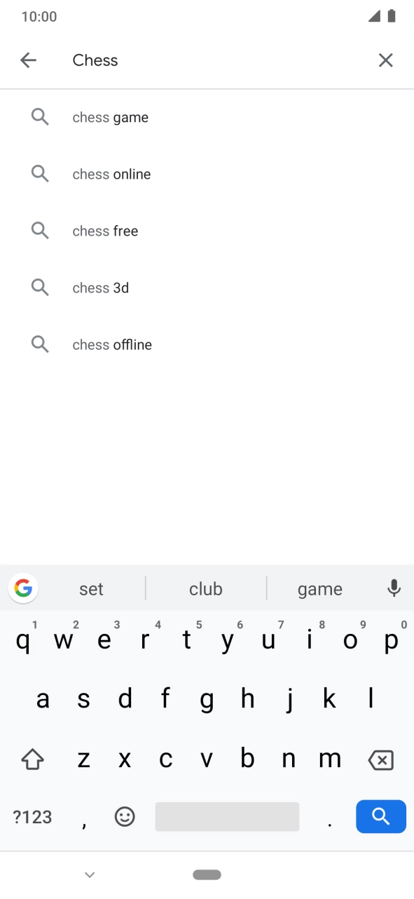 Key in the name or subject of the required app and press the search icon.