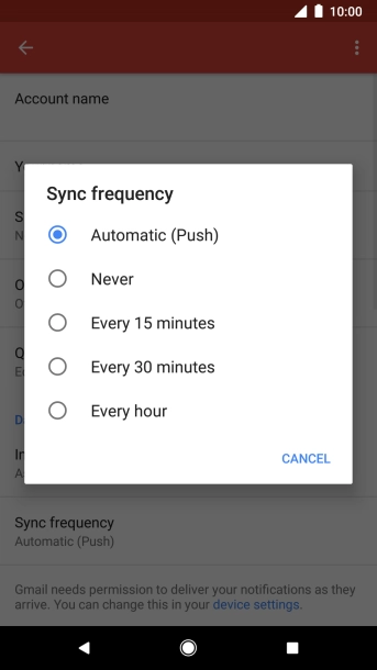 Press the required setting. Press the required setting.