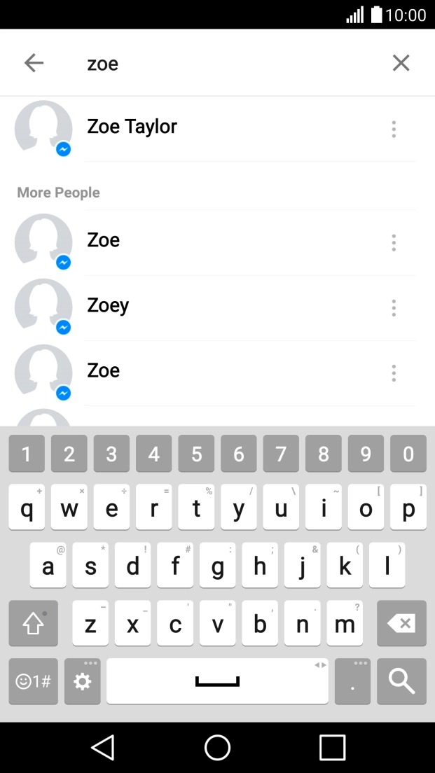Press the required contact.