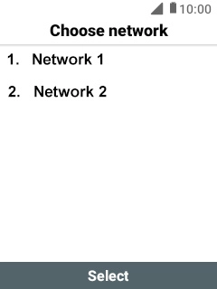 Select the required network. Select the required network.