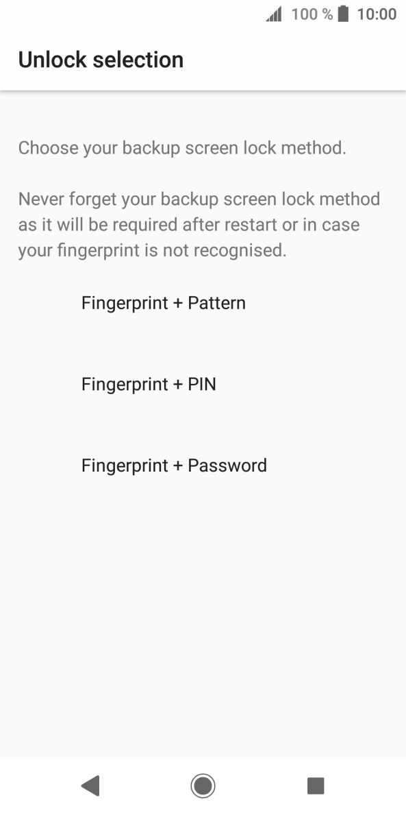Press the required phone lock code and follow the instructions on the screen to create an additional phone lock code.