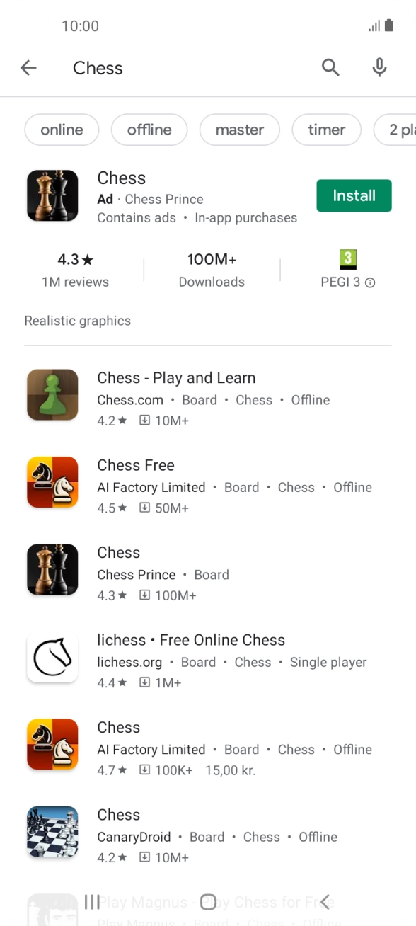 Press the required app.