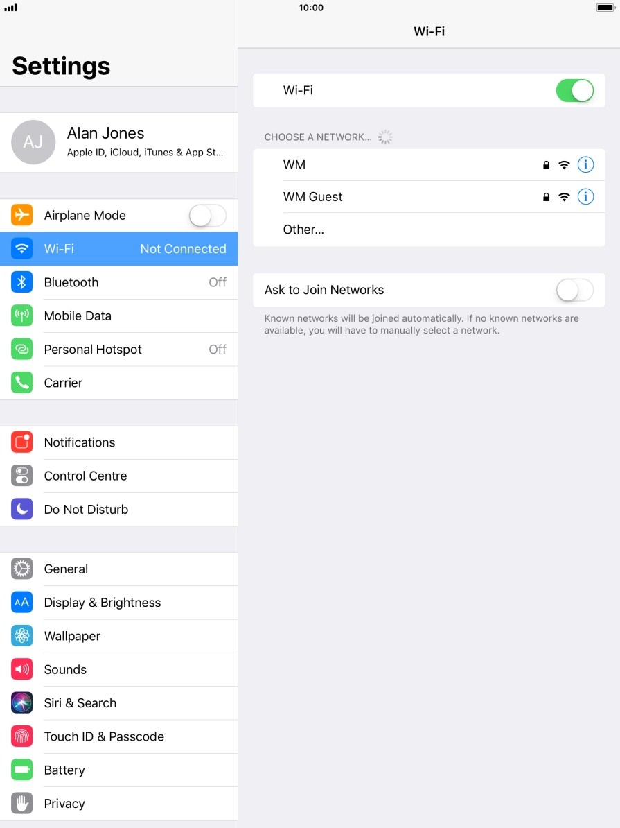 Press the required Wi-Fi network and key in the password for the Wi-Fi network. Press the required Wi-Fi network and key in the password for the Wi-Fi network.