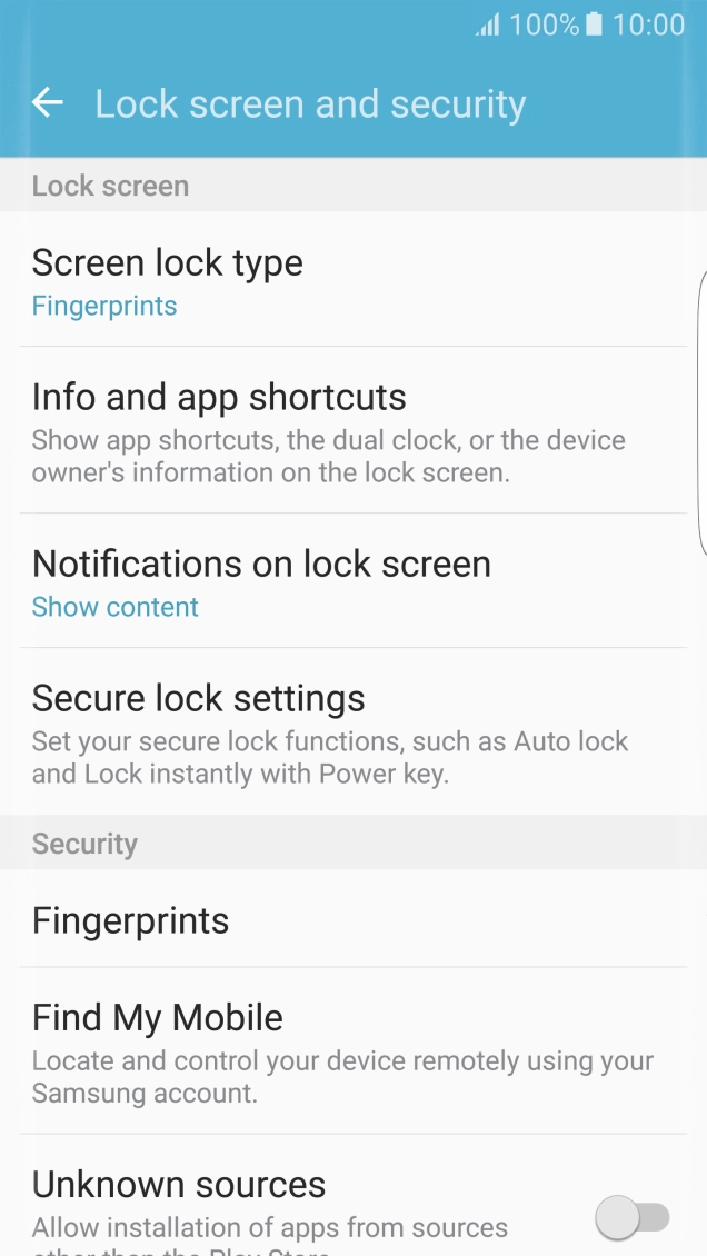 Press Screen lock type and key in the current phone lock code.