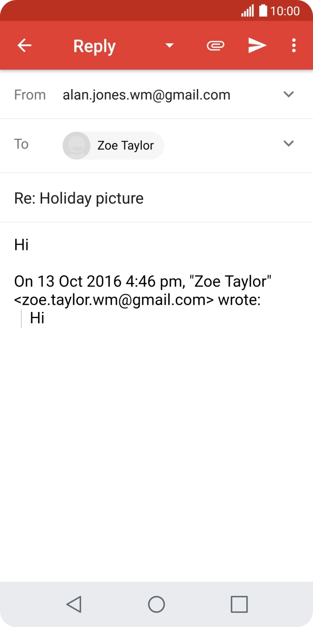 Write the required text and press the send icon.