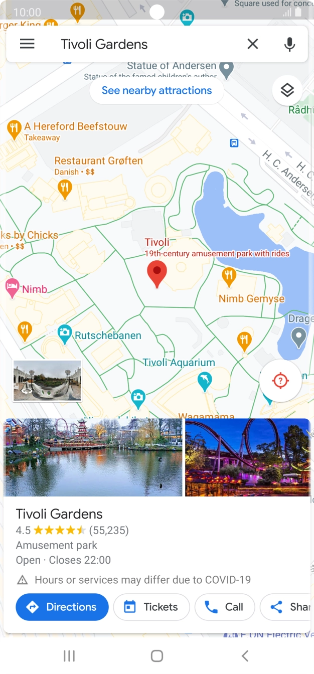 Press the destination at the bottom of the screen.