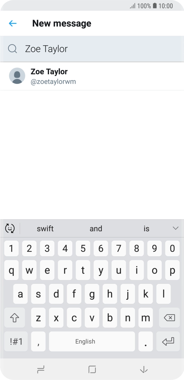 Key in the first letters of the recipient's name and press the required contact.