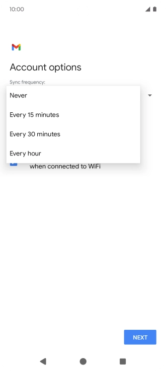 Press the required setting. Press the required setting.